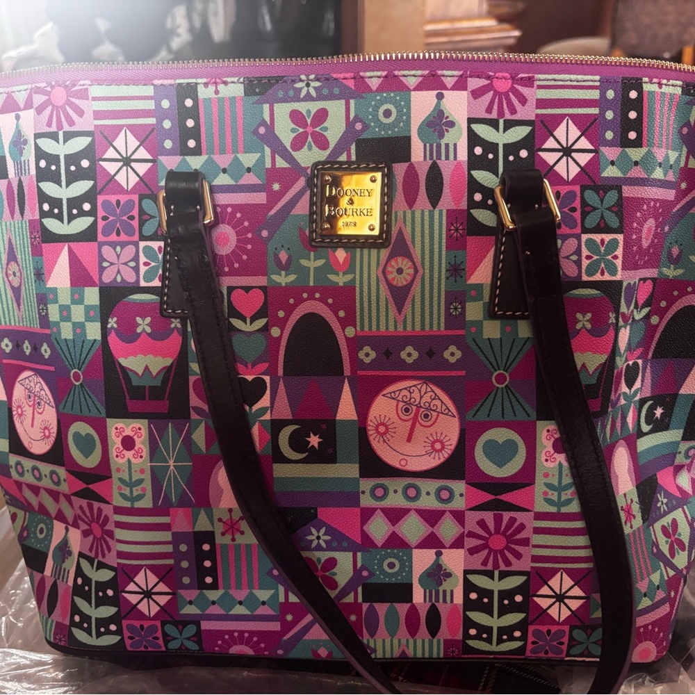 Dooney & Bourke It’s a Small World Colorful Geometric XL Tote